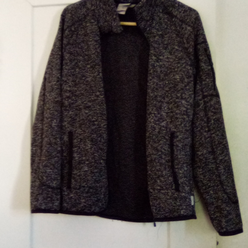 Grey white and black sweatshirt